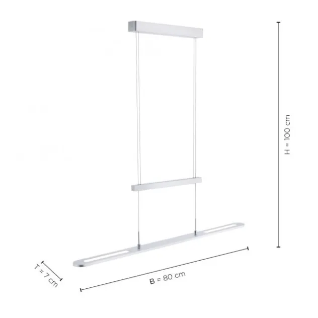 LED-Pendelleuchte, modern, höhenverstellbar, Sensordimmer, CCT