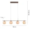 LED Pendelleuchte NAMI, sandfarben, 4-flammig, dimmbar, Opalglas