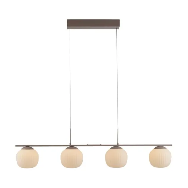 LED Pendelleuchte NAMI, sandfarben, 4-flammig, dimmbar, Opalglas