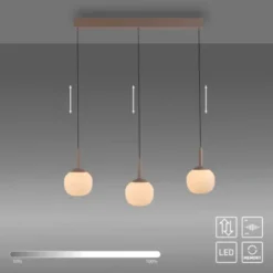 LED Pendelleuchte NAMI, sandfarben, länglich, dimmbar, Comfort-Lift, Memoryfunktion