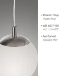 LED Pendelleuchte opal mattem Glas 20cm IP20 Innenleuchte