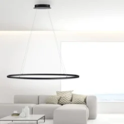LED Pendelleuchte oval 56x56 anthrazit dimmbar Memoryfunktion