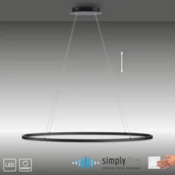 LED Pendelleuchte oval 56x56 anthrazit dimmbar Memoryfunktion