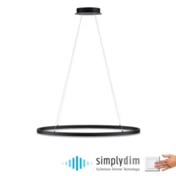 LED Pendelleuchte oval 40x40 anthrazit dimmbar Memoryfunktion