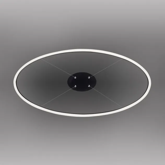 LED Pendelleuchte oval 40x40 anthrazit dimmbar Memoryfunktion