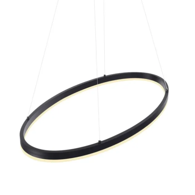 LED Pendelleuchte oval 40x40 anthrazit dimmbar Memoryfunktion