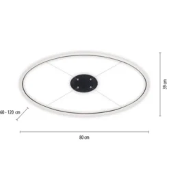 LED Pendelleuchte oval 40x40 anthrazit dimmbar Memoryfunktion