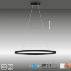 LED Pendelleuchte oval 40x40 anthrazit dimmbar Memoryfunktion
