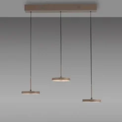 LED Pendelleuchte PLATA, sandfarben, 3-flammig, dimmbar, Easy Lift
