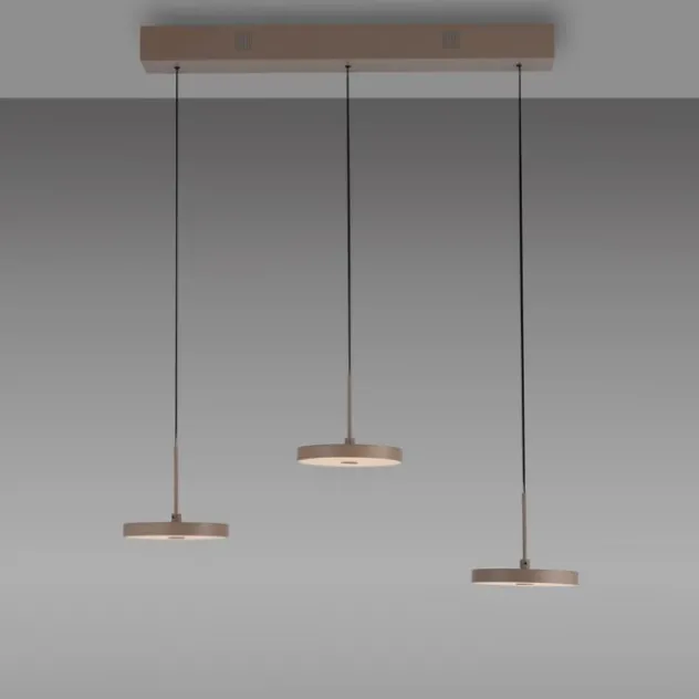 LED Pendelleuchte PLATA, sandfarben, 3-flammig, dimmbar, Easy Lift