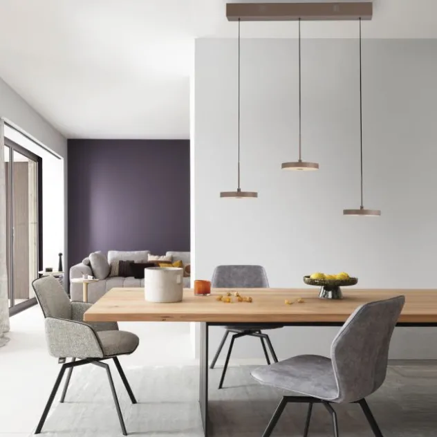 LED Pendelleuchte PLATA, sandfarben, 3-flammig, dimmbar, Easy Lift