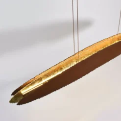 LED-Pendelleuchte, rostfarben, Goldoptik, dekorativ, elegant