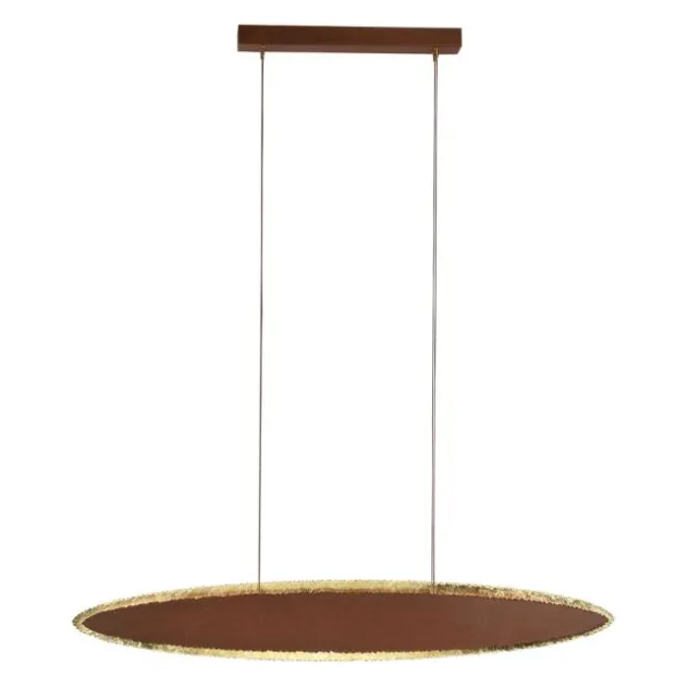 LED-Pendelleuchte, rostfarben, Goldoptik, dekorativ, elegant