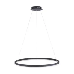 LED Pendelleuchte, rund, anthrazit, Ø 80cm, dimmbar, modern, warmweiß