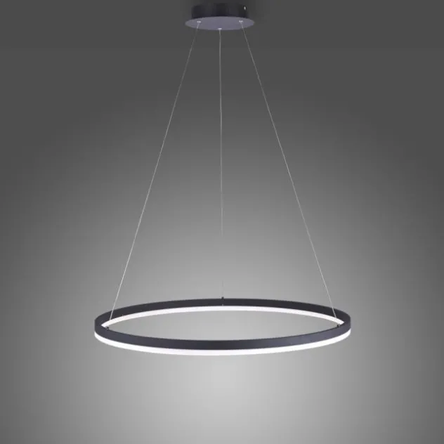 LED Pendelleuchte, rund, anthrazit, Ø 80cm, dimmbar, modern, warmweiß