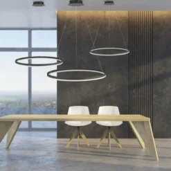LED Pendelleuchte, rund, anthrazit, Ø 80cm, dimmbar, modern, warmweiß
