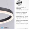 LED Pendelleuchte, rund, anthrazitfarben, Dimmfunktion, Memory Funktion