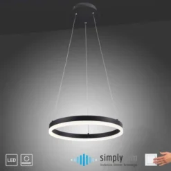 LED Pendelleuchte, rund, anthrazitfarben, Dimmfunktion, Memory Funktion