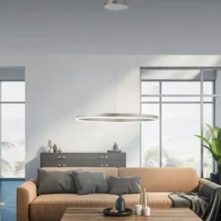 LED Pendelleuchte rund dimmbar aluminium 3 Stufen Dimmung warmweiß