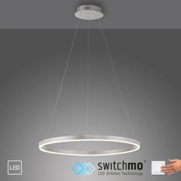 LED Pendelleuchte rund dimmbar aluminium 3 Stufen Dimmung warmweiß