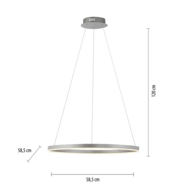LED Pendelleuchte rund dimmbar aluminium 3 Stufen Dimmung warmweiß