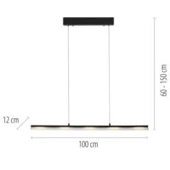 LED Pendelleuchte schwarz Comfor Lift höhenverstellbar dimmbar