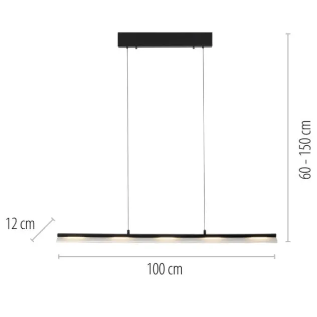 LED Pendelleuchte schwarz Comfor Lift höhenverstellbar dimmbar