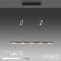 LED Pendelleuchte schwarz Comfor Lift höhenverstellbar dimmbar