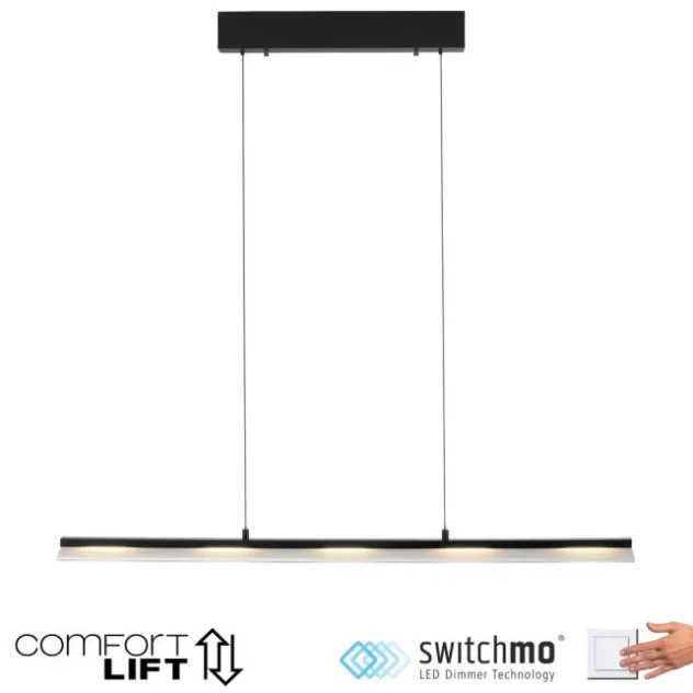 LED Pendelleuchte schwarz Comfor Lift höhenverstellbar dimmbar