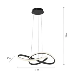 LED-Pendelleuchte, schwarz, dimmbar, höhenverstellbar, IP20