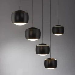 LED Pendelleuchte schwarz 5 flammig höhenverstellbar Esszimmer