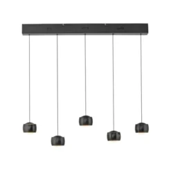 LED Pendelleuchte schwarz 5 flammig höhenverstellbar Esszimmer