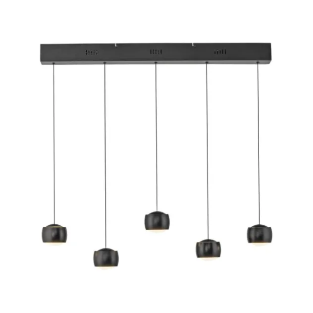 LED Pendelleuchte schwarz 5 flammig höhenverstellbar Esszimmer