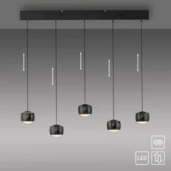 LED Pendelleuchte schwarz 5 flammig höhenverstellbar Esszimmer
