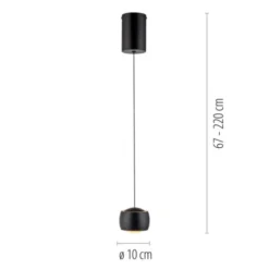 LED Pendelleuchte schwarz 1 flammig höhenverstellbar Esszimmer