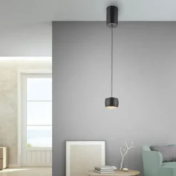 LED Pendelleuchte schwarz 1 flammig höhenverstellbar Esszimmer