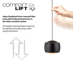 LED Pendelleuchte schwarz 1 flammig höhenverstellbar Esszimmer