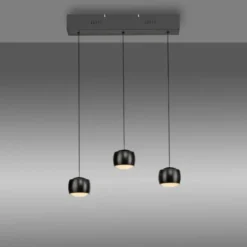 LED Pendelleuchte schwarz 3 flammig höhenverstellbar Esszimmer