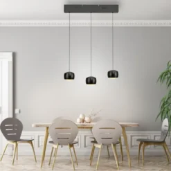 LED Pendelleuchte schwarz 3 flammig höhenverstellbar Esszimmer