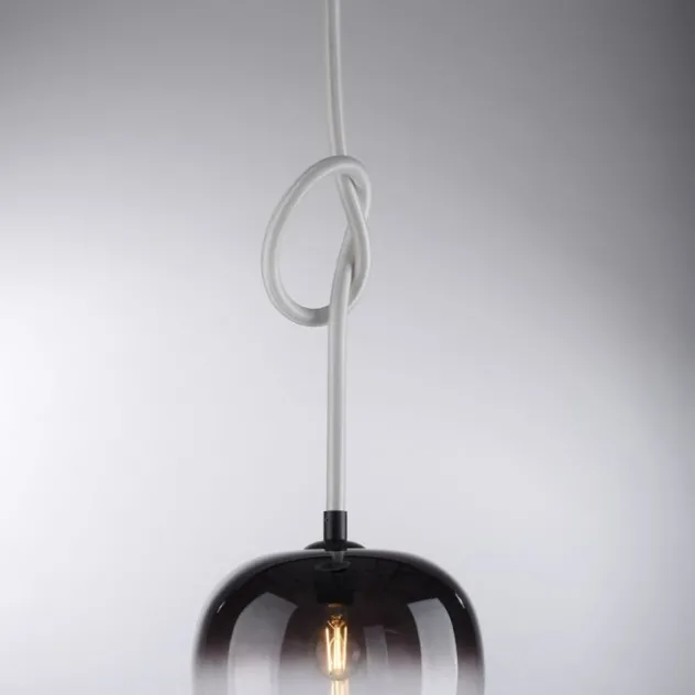 LED Pendelleuchte schwarz 1 flammig Seil beleuchtet höhenverstellbar