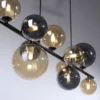 LED Pendelleuchte schwarz Glas rund dekorativ warmweiß Innenleuchte