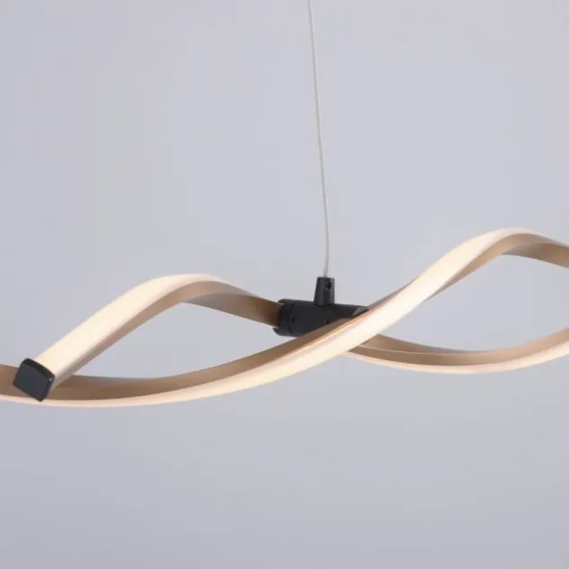 LED Pendelleuchte schwarz gold dimmbar höhenverstellbar geschwungen