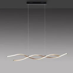 LED Pendelleuchte schwarz gold dimmbar höhenverstellbar geschwungen