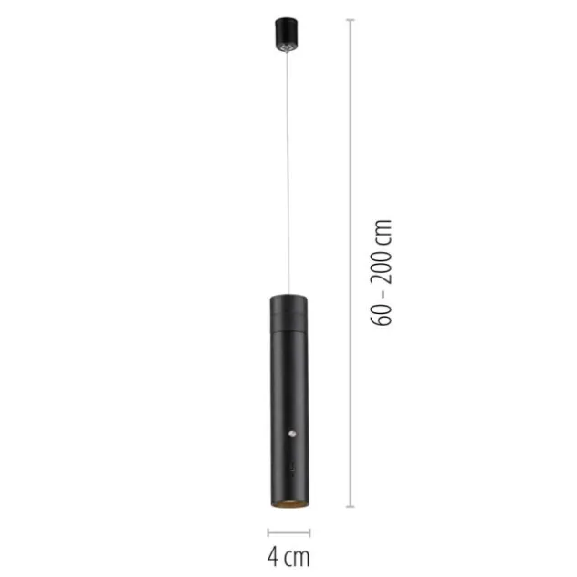 LED Pendelleuchte schwarz höhenverstellbar magnetischer Kopf Akku