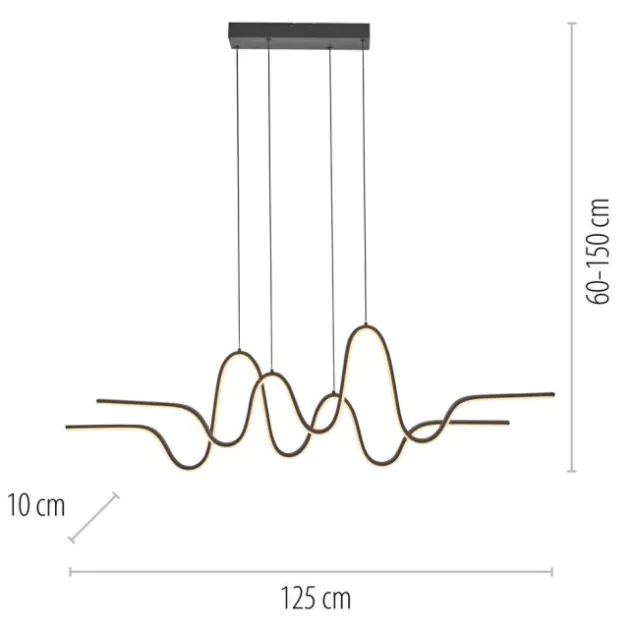 LED Pendelleuchte schwarz höhenverstellbar dimmbar in 3 Stufen