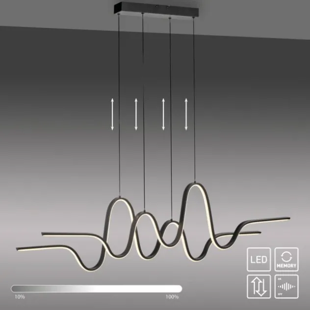LED Pendelleuchte schwarz höhenverstellbar dimmbar in 3 Stufen