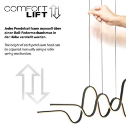 LED Pendelleuchte schwarz höhenverstellbar dimmbar in 3 Stufen