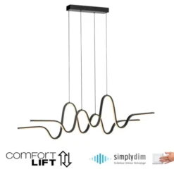 LED Pendelleuchte schwarz höhenverstellbar dimmbar in 3 Stufen