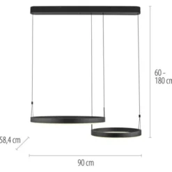 LED Pendelleuchte schwarz höhenverstellbar Fernbedienung dimmbar CCT