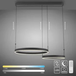 LED Pendelleuchte schwarz höhenverstellbar Fernbedienung dimmbar CCT